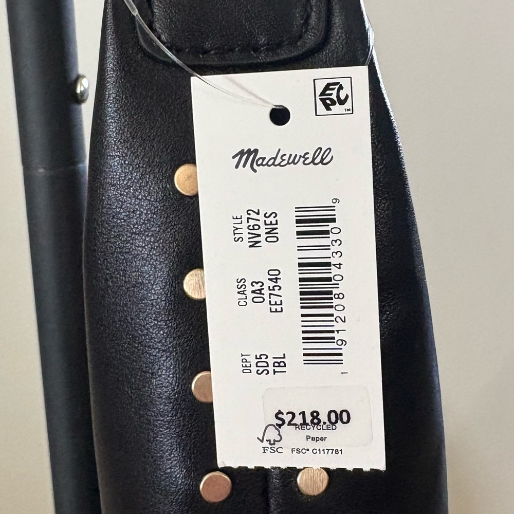 NEW Madewell Black Leather Studded essential sling shoulder Bag - Picture 12 of 12